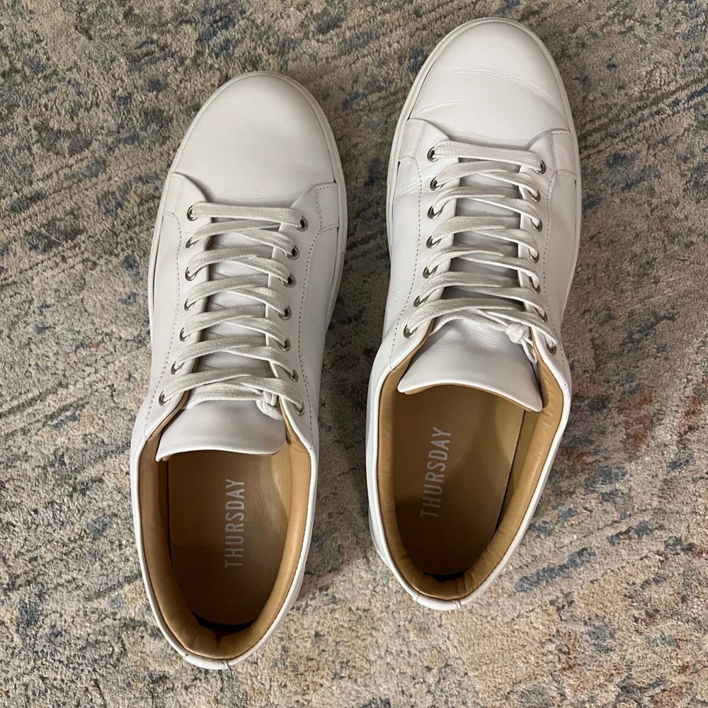 White men's sneakers.